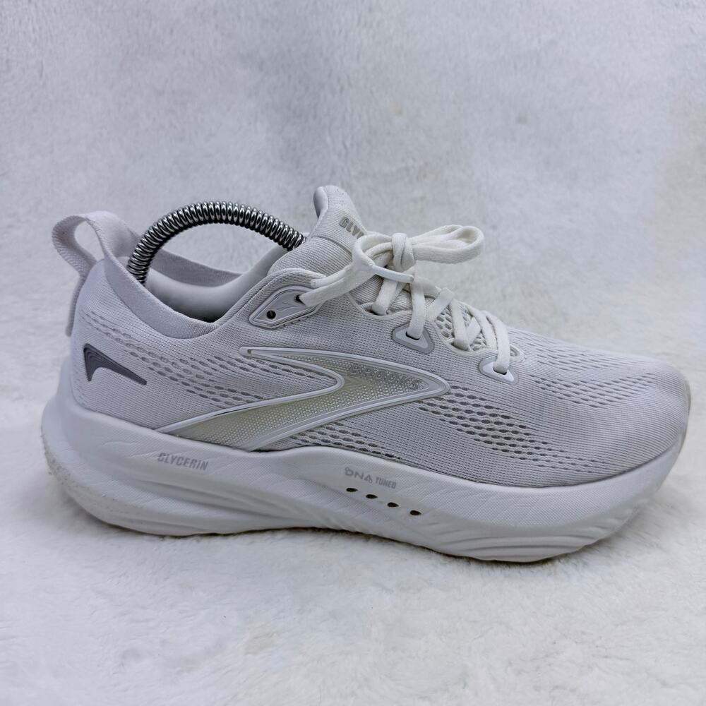 Brooks Glycerin 22 Womens Running Shoes White Size 9 Cushioned Athletic Sneakers